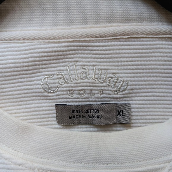 Callaway Golf Crewneck Sweatshirt Men's XL Cream‎ Pullover Performance - Picture 3 of 10